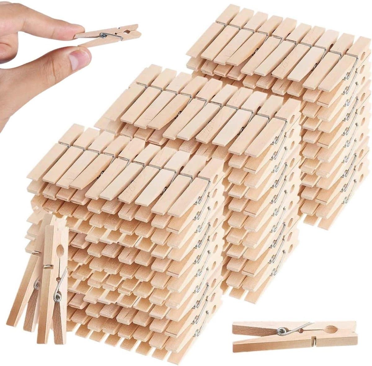 Houten Wasknijpers - Kleine Knijpers - Kleding Ophangen - Natuurlijk Hout - 4.8 cm - Houtkleur — afbeelding 1