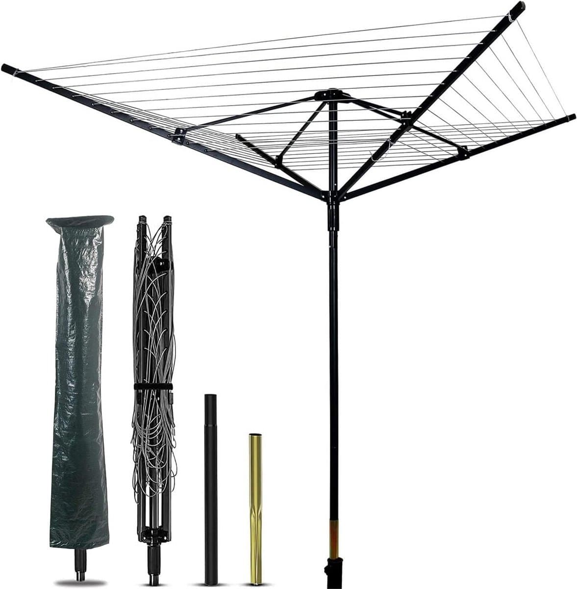 Droogmolen met Voet voor Camping & Thuis - Wasrek Staand - Droogrek Inklapbaar - Slim — afbeelding 1