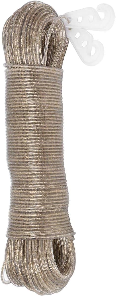 Draagbare Waslijn - Droogtouw Kamperen - Buiten Kleding Drogen - Windbestendig Antislip - 50 Meter - Transparant — afbeelding 1