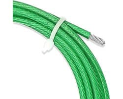 Roestvrij staal kabel - Gecoate waslijn - Kleding drogen - Weerbestendig ontwerp - 2.0mm diameter - Groen