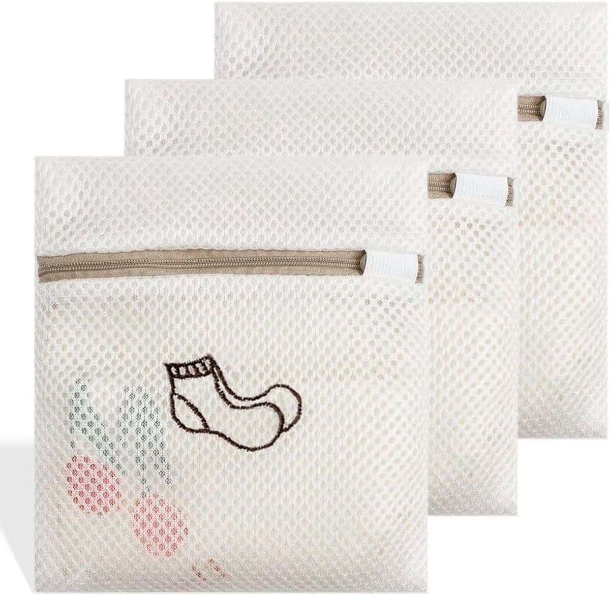 Set van 3 Wasnetten voor Delicate Kleding, Ondergoed en Schoenen - Ideaal voor Reis en Wassen, 18 x 20 cm — afbeelding 1