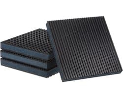Dailygoods- Anti-vibratie Pads - 4 Stuks - EVA Schuimrubber - Antislip - Geluidsreductie - Olie- en Weerbestendig - 15,2 cm x 15,2 cm x 2,2 cm - Vibratieisolatie