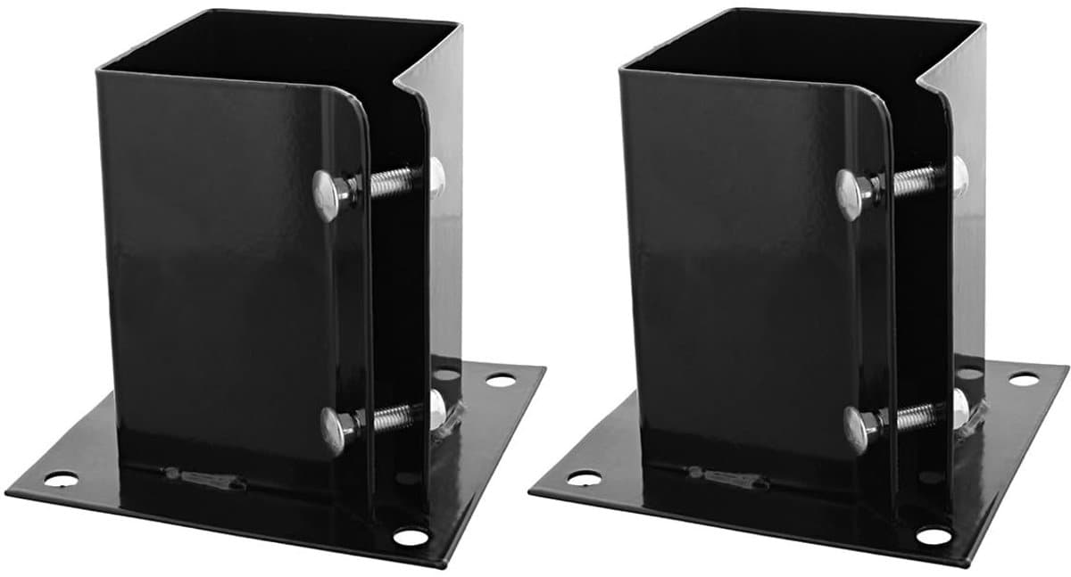 Dailygoods- Paalbeugel Robuust - Bevestigingsbout - Steunvoet - Roestvrij staal - Corrosiebestendig - Geschikt voor kolommen 100-150 mm - Grondpen — afbeelding 1