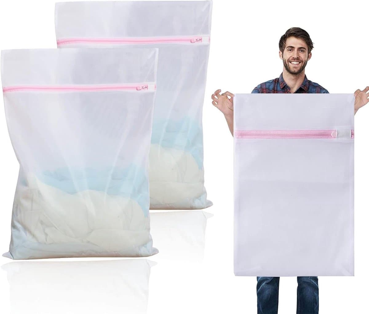 Grote Waszakken 60 x 90 cm voor de Wasmachine, Ideaal voor Kleding, Handdoeken en Dekbedden — afbeelding 1