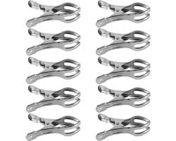 Dailygoods - 10 Stuks Roestvrijstalen Strandlakenclips voor Ligstoelen