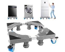 Wasmachine verhoger met 8 poten en 4 wielen - verstelbare wasmachines - antislip en schokdempend - belasting 200 kg (41-65 cm, 9-11 cm) Wasmachine verhoger