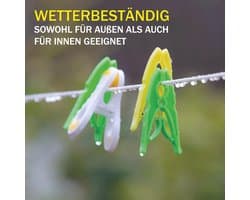 Uittrekbare Waslijn 20 Meter - 4 Stuks Reservelijn met Stalen Kern - Sterk & Weerbestendig