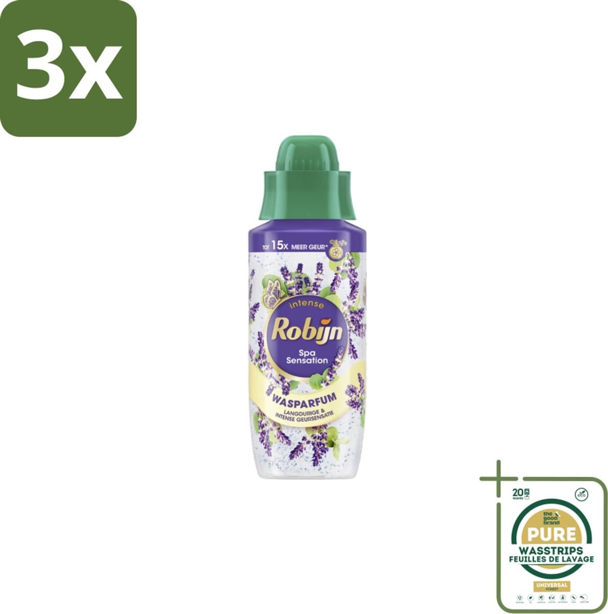 3 x Robijn Wasparfum Spa Sensation 324 ml - Grootverpakking - Wasparfum - Wasmiddel - Geur - Spa Geur - Natuurlijke Geur — afbeelding 1