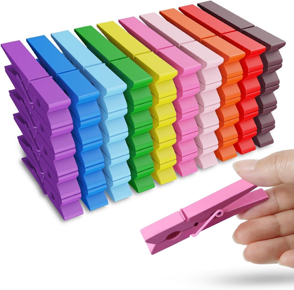 Gekleurde Wasknijpers - Decoratie Clips - Foto's Ophangen - 10 Vrolijke Kleuren - 7 cm Lengte — afbeelding 1