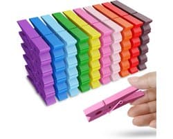 Gekleurde Wasknijpers - Decoratie Clips - Foto's Ophangen - 10 Vrolijke Kleuren - 7 cm Lengte