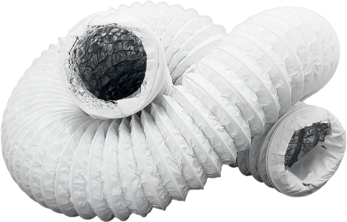 Flexibele Afvoerslang - Ventilatieslang Aluminium - Luchtbehandeling - Geïsoleerde PVC Buizen - Ø 125 mm 1 meter - Wit — afbeelding 1