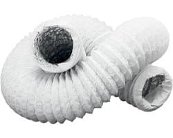 Flexibele Afvoerslang - Ventilatieslang Aluminium - Luchtbehandeling - Geïsoleerde PVC Buizen - Ø 125 mm 1 meter - Wit