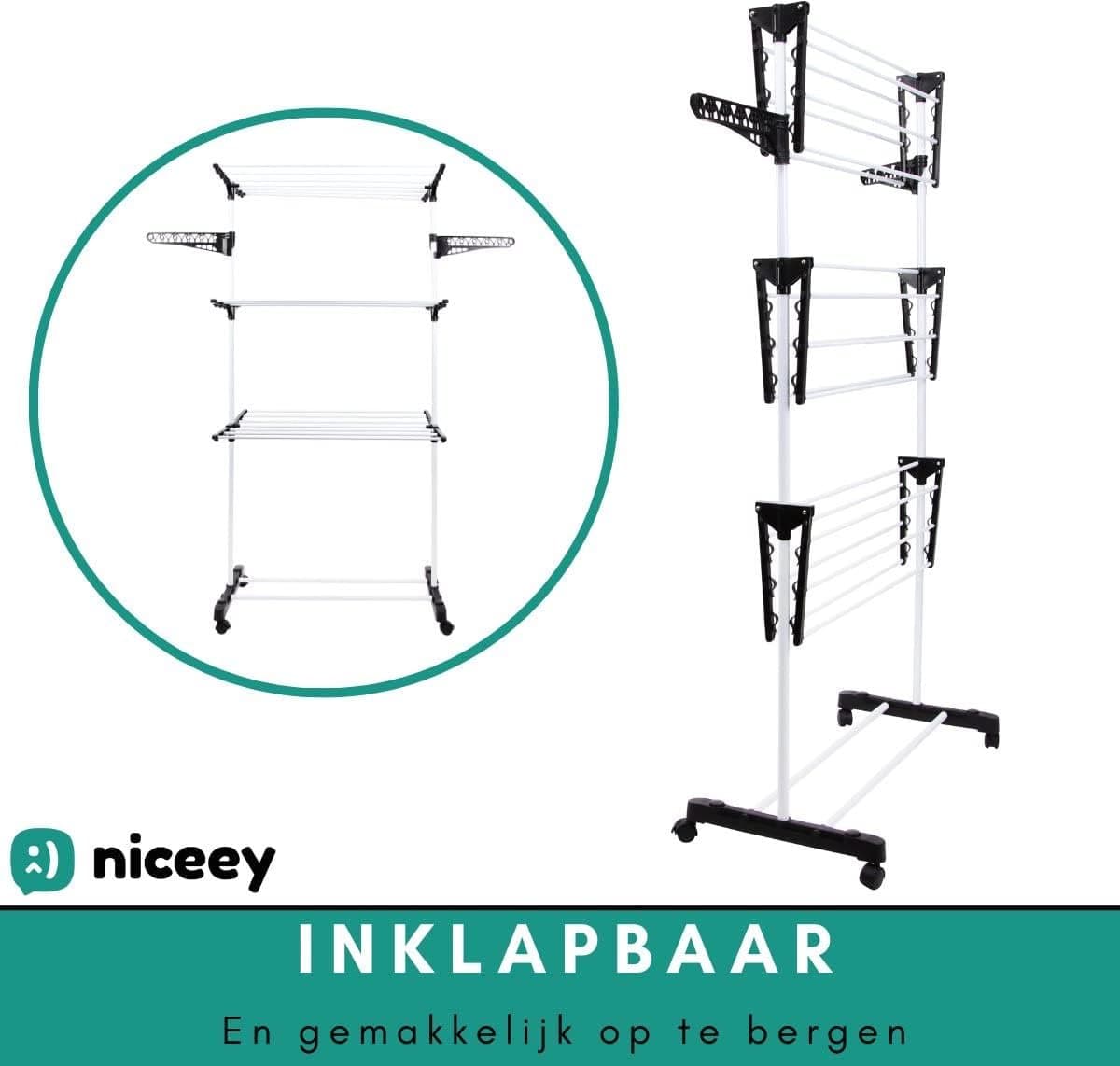 RFWR® Droogrek met 45m Drooglengte - Inklapbaar en Op Wieltjes - Voor Efficiente Wasdroging — afbeelding 1