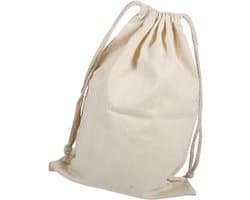 EGoods - Katoenen tassen met trekkoord, 22x28 cm - Waszak voor thuis en reizen - Opbergzak - 100% katoen - Handwas - Inclusief opbergvak.