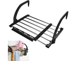 ZRSS® Wasrek Hangend Trapgat - Droogrek Ophangbaar - Voor Radiator, Deur, Balkon - Uittrekbaar - 42-73 cm - Roestvrij Staal