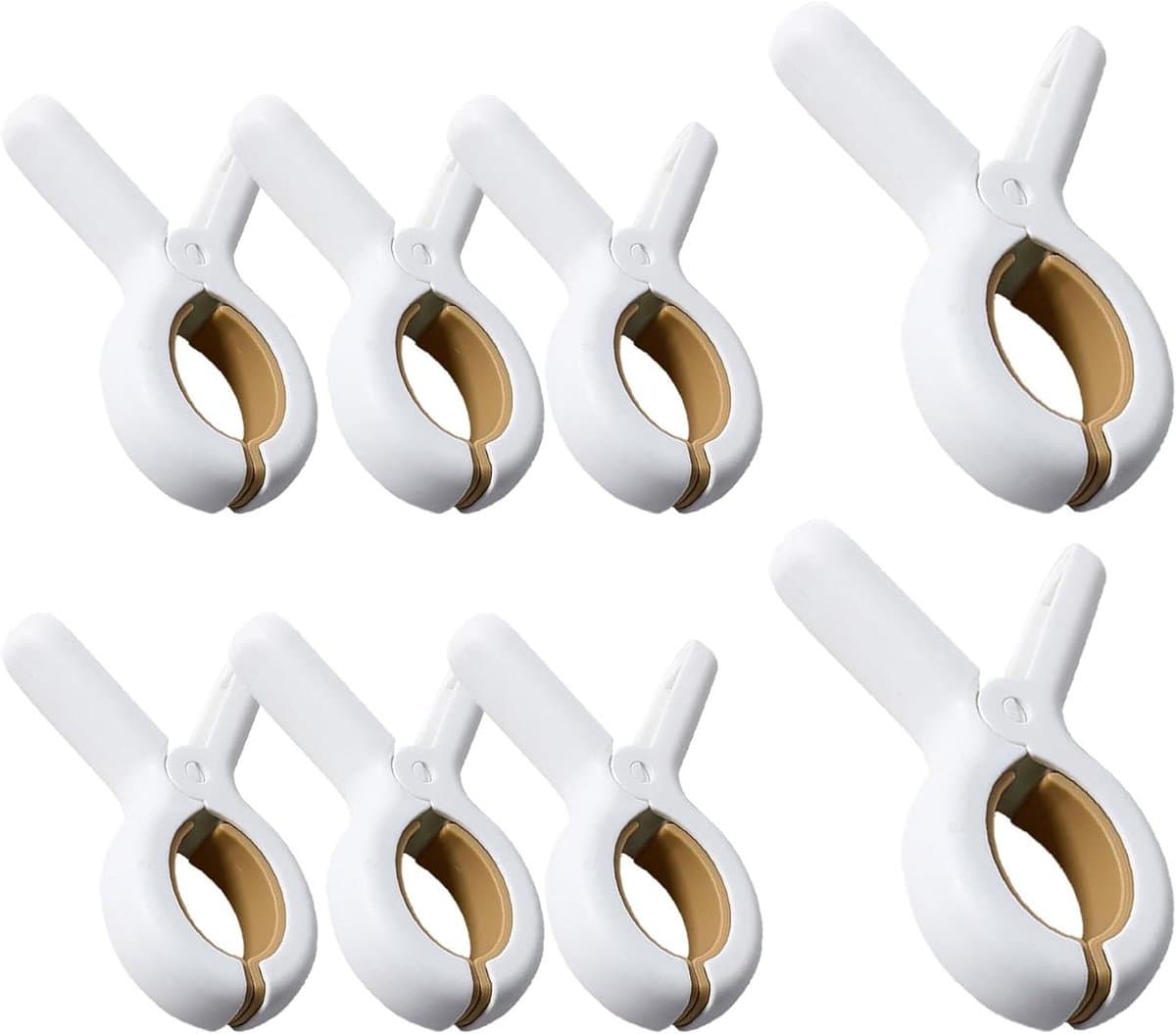 Allecto plus - Set van 8 strandhanddoekclips voor ligstoel en dekstoel - Antislip wasclips voor strand en zwembad - Gele zonnebankharingen — afbeelding 1