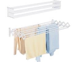Uittrekbaar wandwasrek voor binnen en buiten - ruimtebesparend droogrek voor bijkeuken, badkamer en balkon (80 cm)