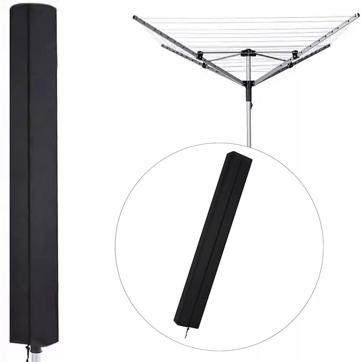 Droogrekhoes voor wasgoed - Parapluhoes voor buiten - Draaibare waslijnhoes - Stofdicht, regenbestendig en zonwerend - Geschikt voor droogrekken voor wasgoed - Geschikt voor tuin, binnenplaats, buiten en op de camping - Zwart - 15x15x160cm — afbeelding 1