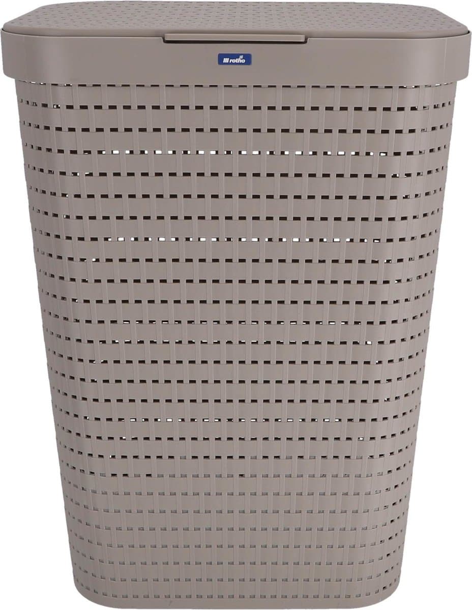 Rotho Country - Wasmand met deksel - 55 l Kunststof - Cappuccino — afbeelding 1