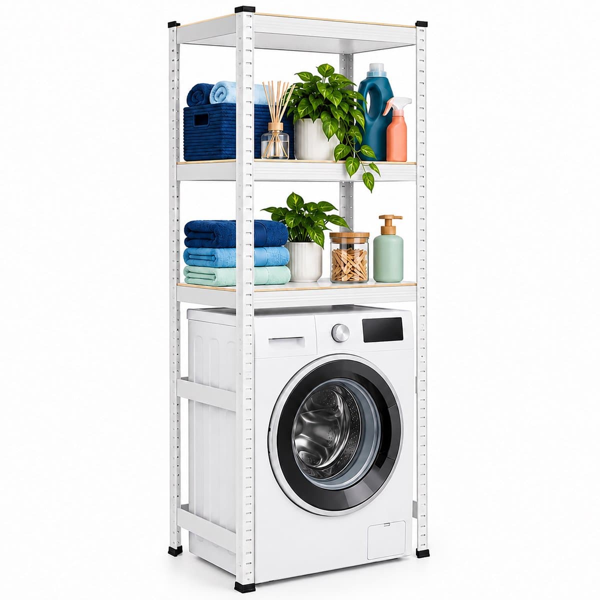 Wasmachine rek - 180 x 70 x 40 cm - wit — afbeelding 1
