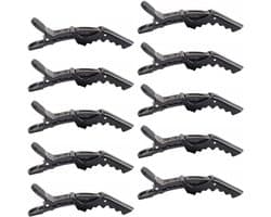 10 Stks Krokodil Clips - Professionele Sectie Clips Styling Klem Met Antislip Grip en Brede Tanden Voor Haar