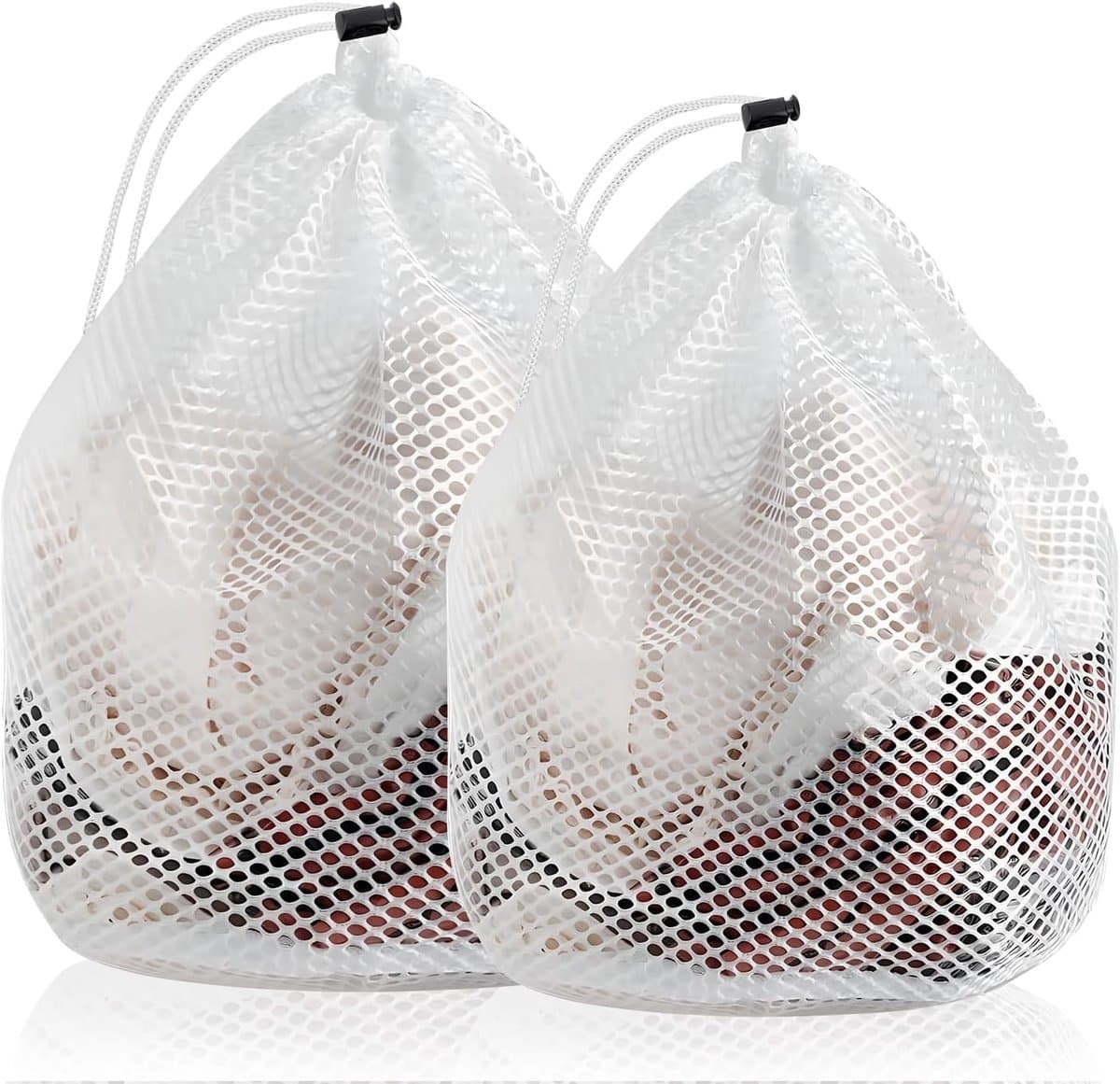 SnelShoppen - 2x Mesh Waszakken met Trekkoord - Wasmachine Netzakken voor Kleding, Blouses, Bh's en Sokken - Grote Maten 50x60 cm en 60x80 cm - Ideaal — afbeelding 1
