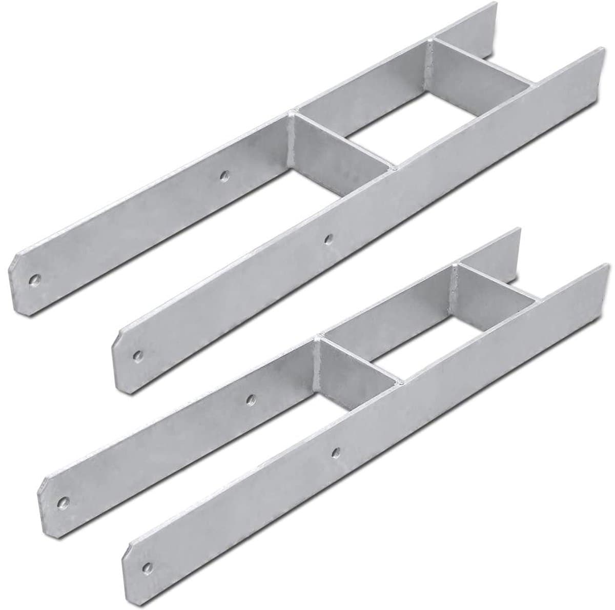 H-paaldrager - Paalanker H-anker - Verankeren Houtconstructies - Roestbescherming Staal - 141 mm - Grijs — afbeelding 1