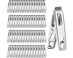 Roestvrijstalen Wasknijpers - Kledingknijpers Metalen - Kleding Drogen - Roestvrij en Winddicht - 5 cm - Zilver