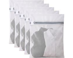 5 Stuks Wasnetten voor Fijne Was, 40x50cm Wasgoed Zak met Ritssluiting | Ideaal voor Ondergoed, Kleding en Delicate Stoffen