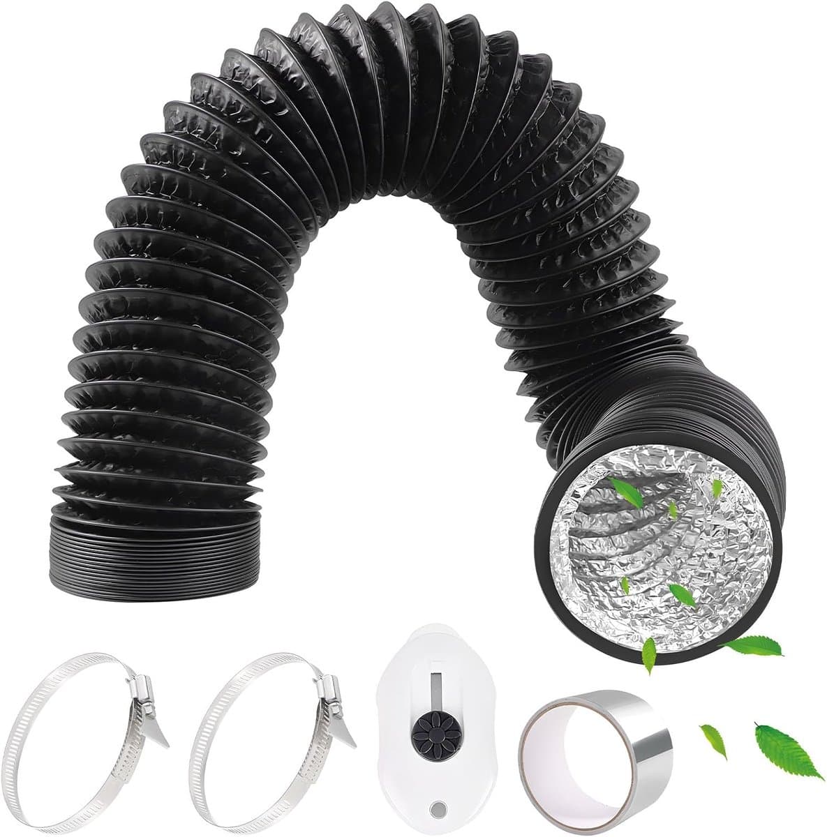 Ventilatieslang 3 inch 6.5 FT - Aluminium PVC - Flexibel - Ideaal voor airconditioning - ShopVlot — afbeelding 1