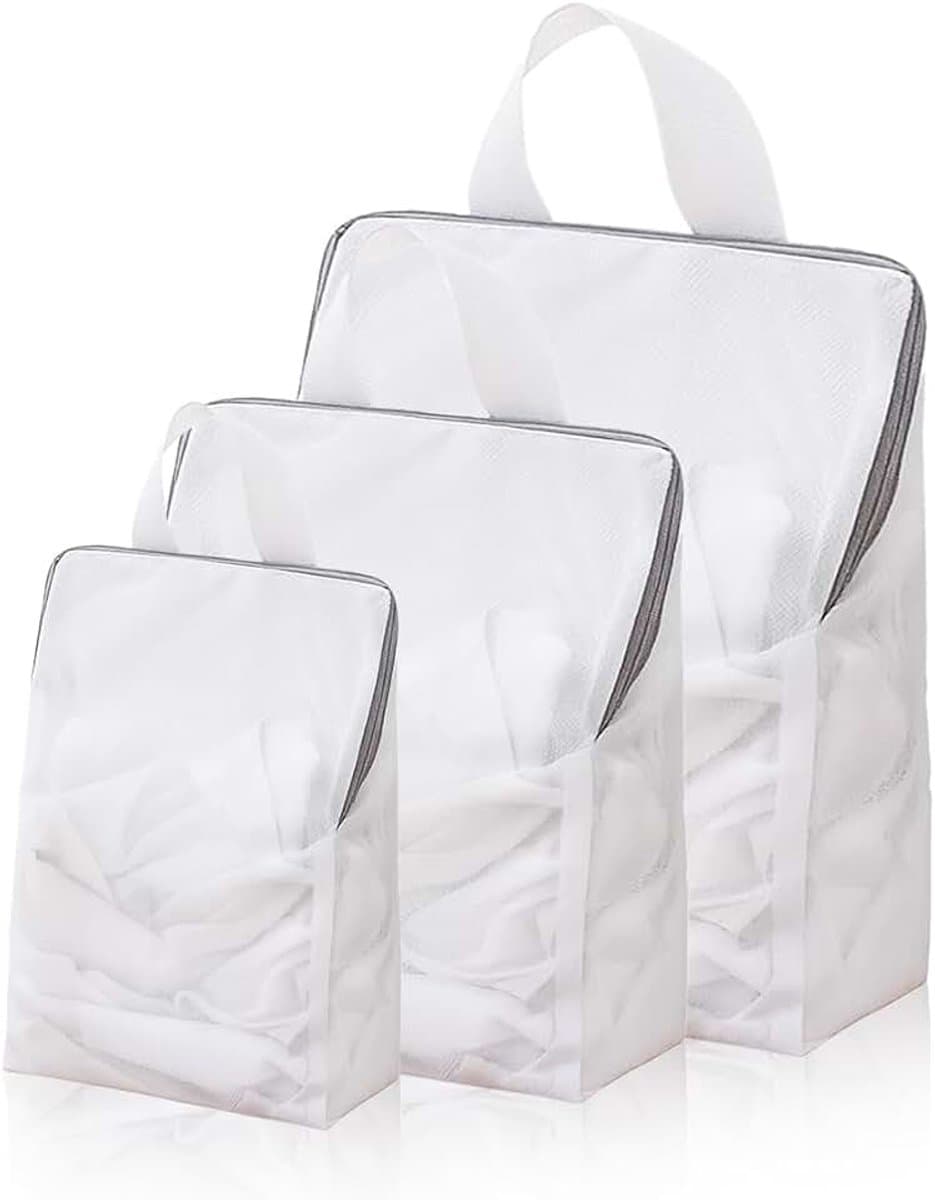 3 stuks wasnet voor wasmachine, waszak, wasnet met robuuste ritssluiting, ter bescherming van gevoelige kledingstukken, ondergoed, sokken en beha's, waszakken — afbeelding 1