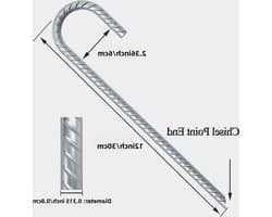 Duurzame 30 cm grondankers met J-haak, roestbestendig staal, ideaal voor campingtent en tuinondersteuning, 10 stuks