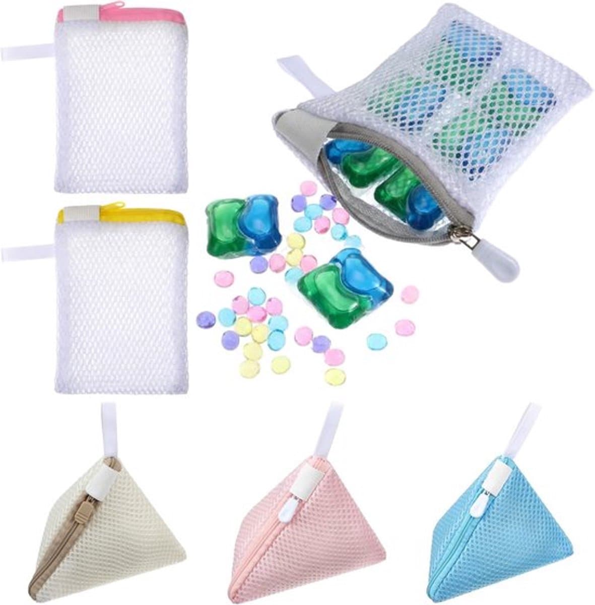 Thijox - 6 Mini-Wasnetten - Driehoekige Waszakken - Anti-Hechting - Duurzaam Polyester - Organiseer je Kleding - Perfect voor Wasmachine en Reizen — afbeelding 1
