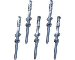 Boutankers M10x160mm - Ankerschroef pluggen - Bevestigen in beton - Directe montage zonder barsten - 160 mm lengte - Zilver
