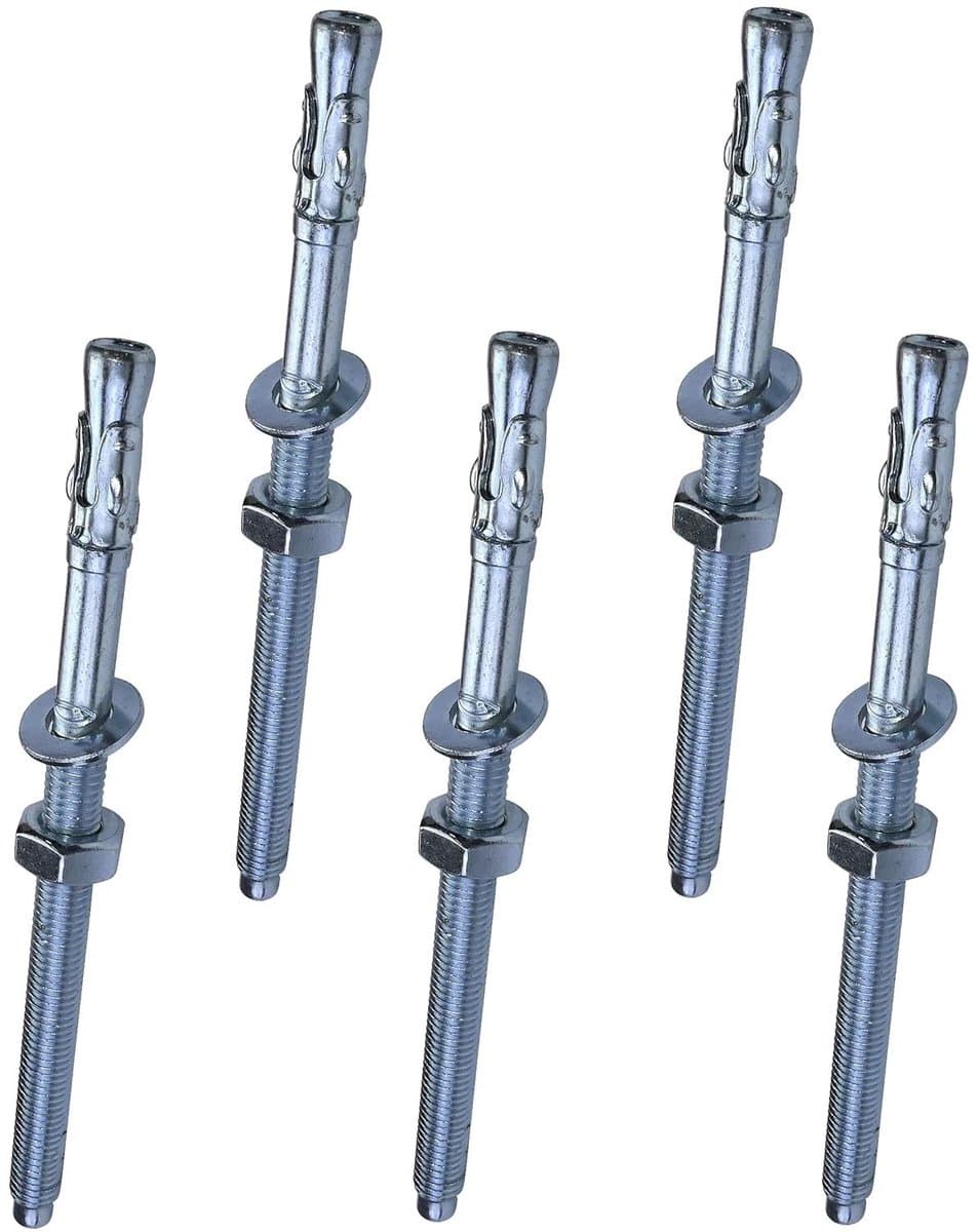 Boutankers M10x160mm - Ankerschroef pluggen - Bevestigen in beton - Directe montage zonder barsten - 160 mm lengte - Zilver — afbeelding 1