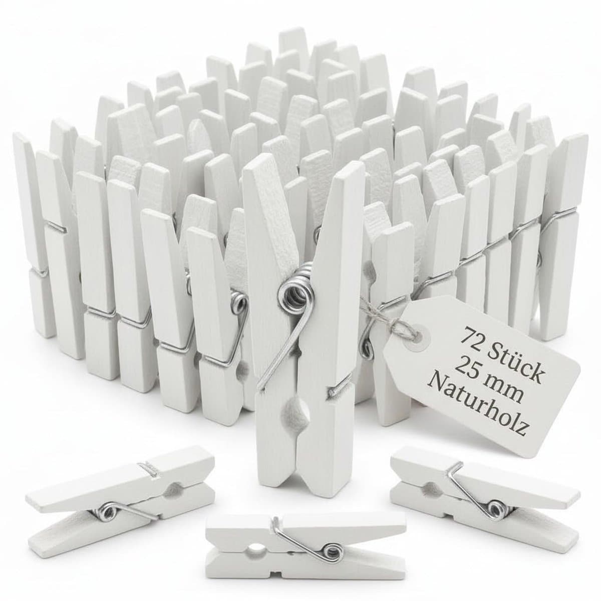 Dailygoods- Wasknijpers Hout 72 Stuks - Mini Wasknijpers - Decoratieve Klemmen - Knutselen - DIY Projecten - Creatieve Tafeldecoratie - Knijpers — afbeelding 1