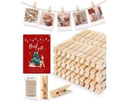 Mini Houten Knijpers - Kleine Clips Foto - Ambachten Decoratie - Natuurlijk Hout - 100 Stuks - Multicolor