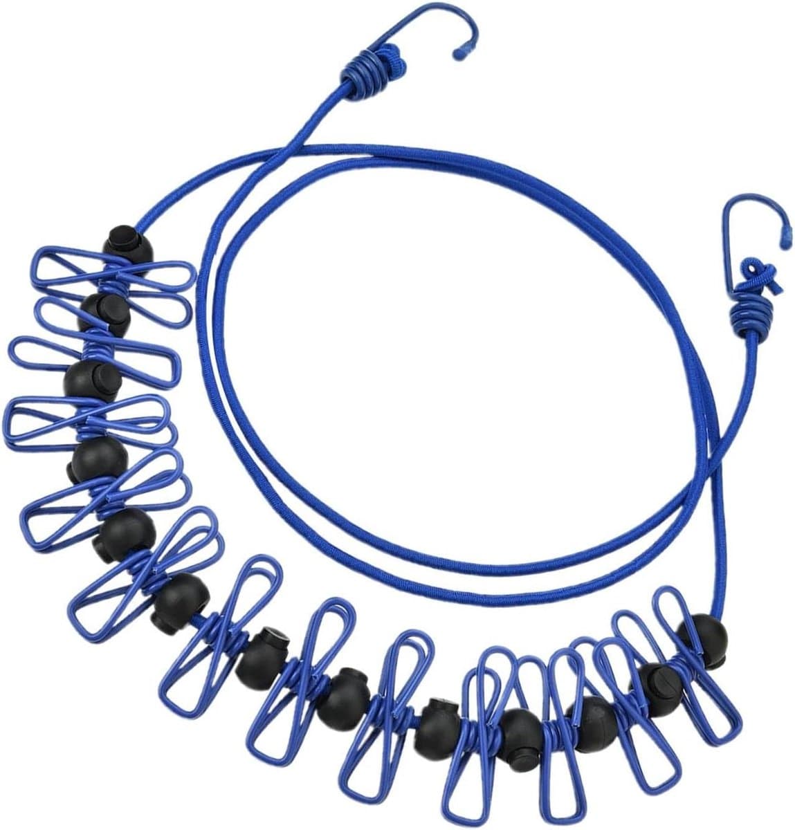 Reiswaslijn - Waslijn clips - Kleding drogen - Winddicht ontwerp - 1.7 meter - Blauw — afbeelding 1