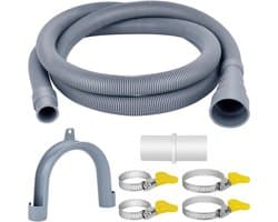 Afvoerslang Wasmachine - Verlengslang Vaatwasser - Apparaat Aansluiten - Universele Pasvorm - 5 Meter Lengte - Grijs