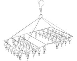 Sock Dryer Foldable Stainless Steel Space Saving Drying Rack for SockUnderwearBaby Clothes and Small Laundry Items - 52 Clips