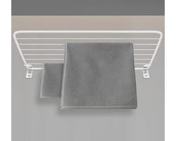 Muurdroger 120x50cm premium dynamic design wit pvc-vrije kunststof - roestvrij staal - opvouwbare muurophanging - 20kg draagvermogen - wit — afbeelding 1