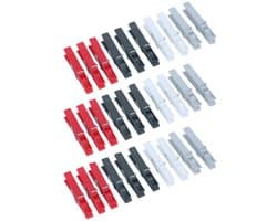 Dirt Devil Kunststof wasknijpers - 90x knijpers - Rood/zwart/wit/grijs - 7 cm - kunststof