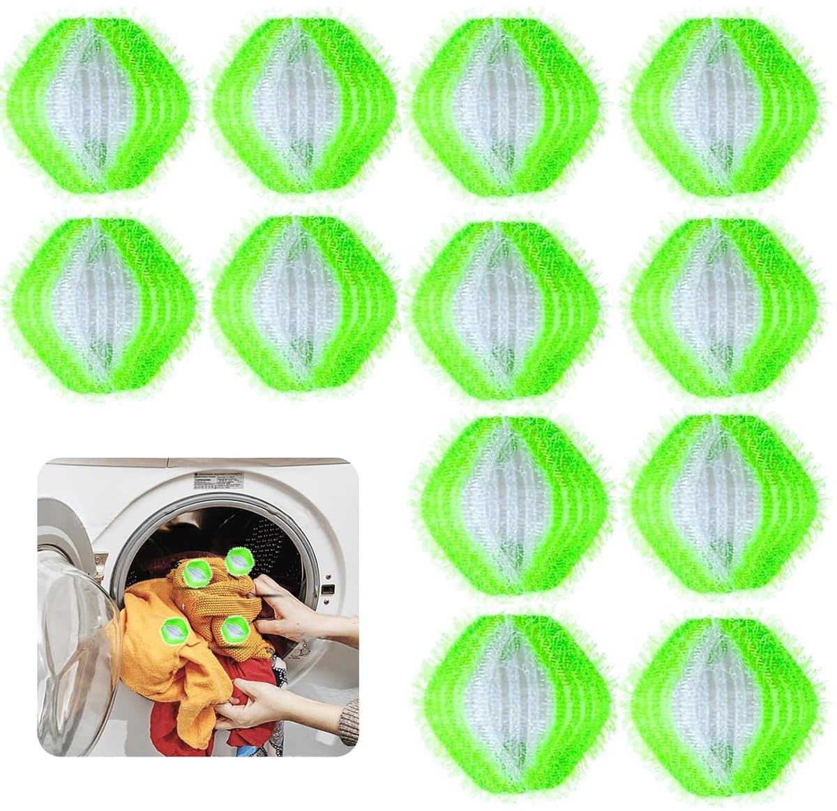 Dierenhaarverwijderaar - Wasmachine Accessoire - Set van 12 — afbeelding 1