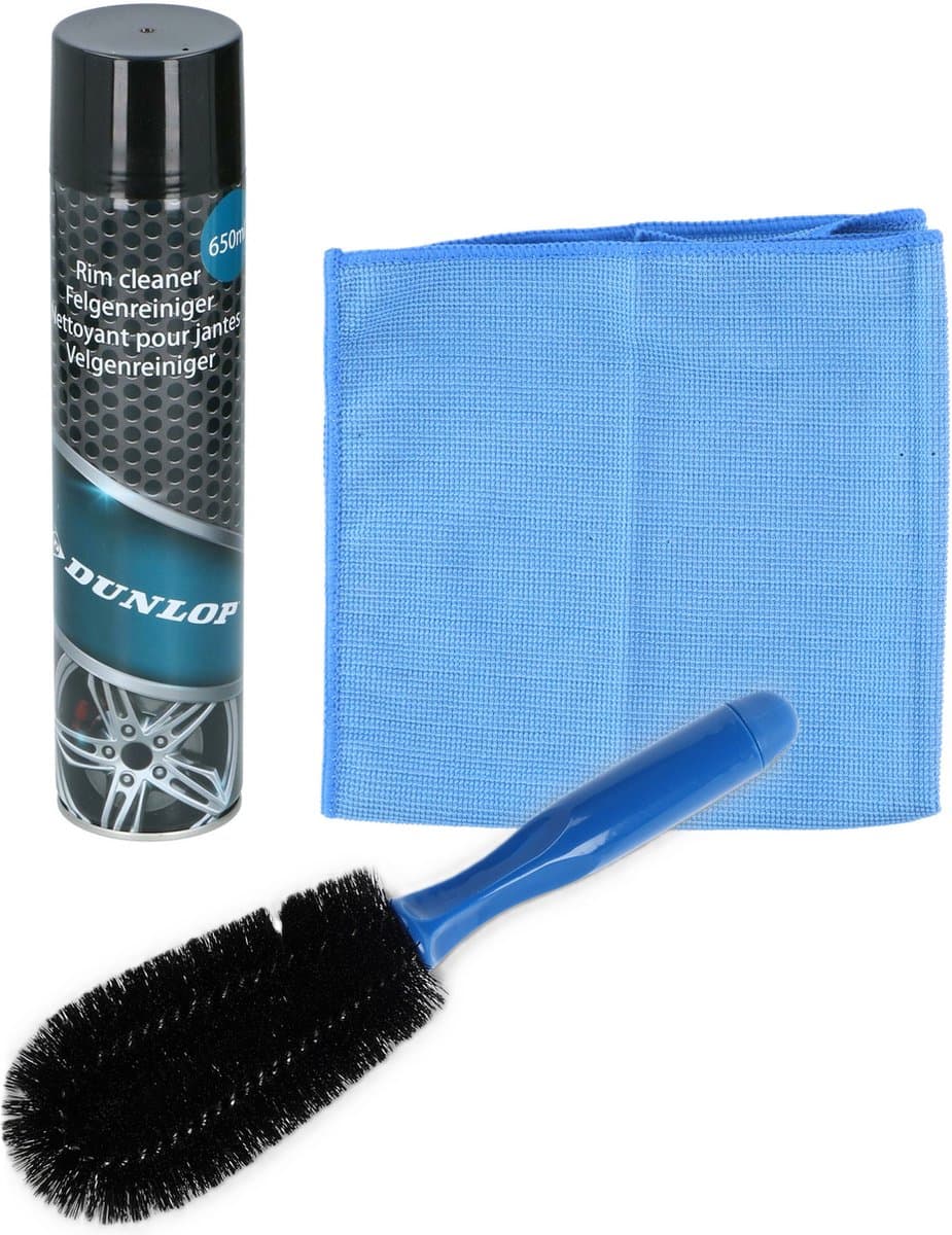 All Ride auto velgen schoonmaken set - borstel/spray/doek - velgenreiniger pakket — afbeelding 1