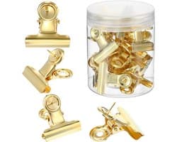 20 stuks gouden bulldogclips met spelden voor prikbord en fotobord
