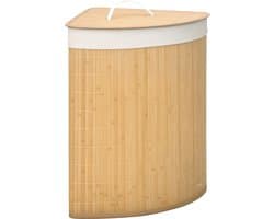 HOMCOM-Wäschekorb-Bambus-38L x 38B x 57H cm-Naturholz