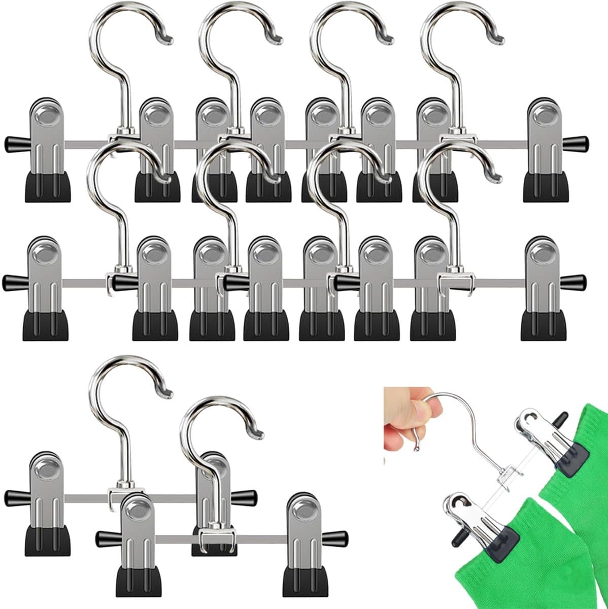 Ibenzoa® Klemhaken Metalen Clips Set van 10 voor Diverse Gebruikstoepassingen, Ideaal voor Haken, Kleding en Accessoires — afbeelding 1