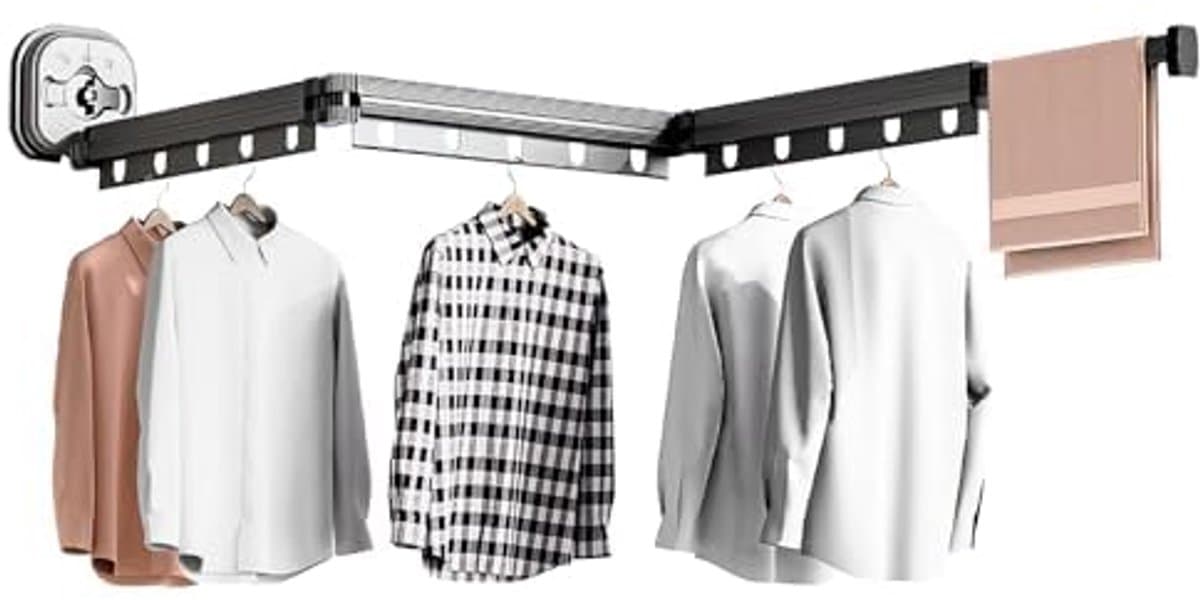 Afneembare kledingstang - ruimtebesparend - aluminium — afbeelding 1