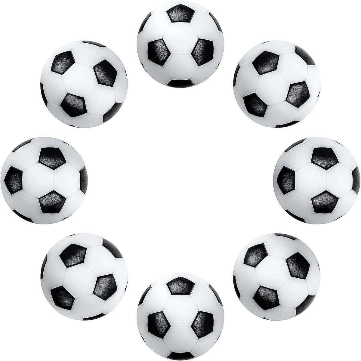 JGS Premium - Tafelvoetbalballen 8 stuks 32 mm - Draagbare mini-tafelvoetbalballen - Volwassenen en kinderen - Zwart en wit — afbeelding 1