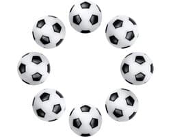 JGS Premium - Tafelvoetbalballen 8 stuks 32 mm - Draagbare mini-tafelvoetbalballen - Volwassenen en kinderen - Zwart en wit